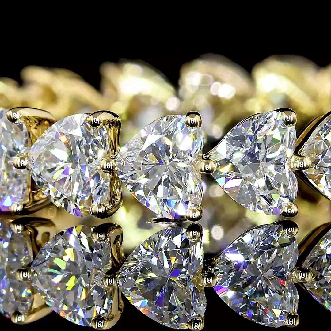 3.54 Cts 14k Yellow Gold Heart Shape Eternity Band Eternity Band - Image 3