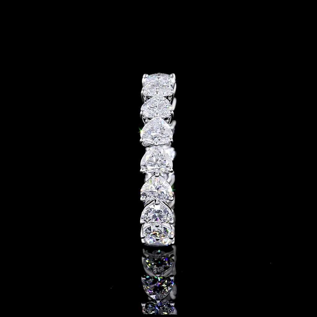 3.52 Cts 14k White Gold Heart Shape Eternity Band Eternity Band - Image 2