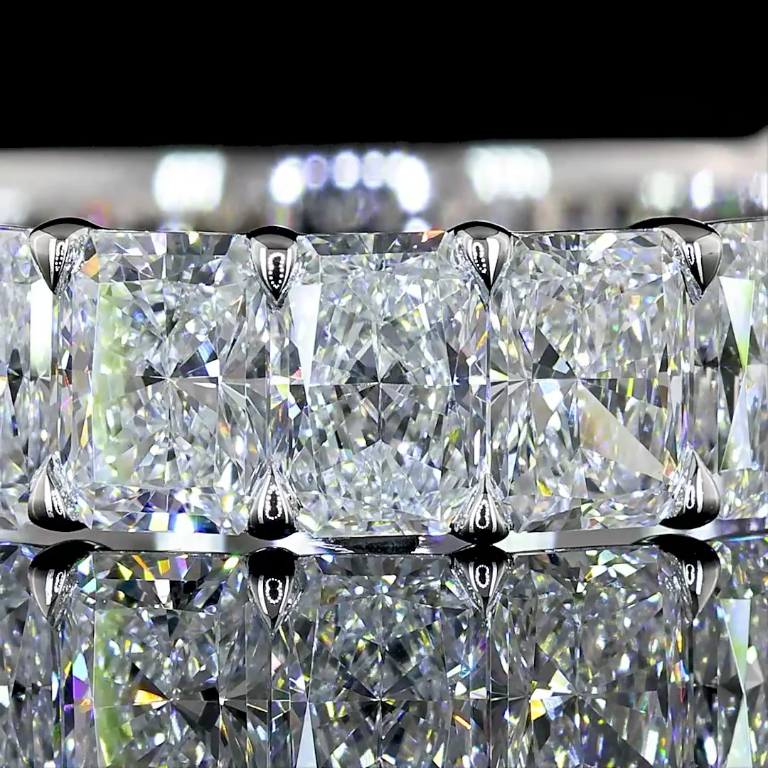 3.21 Cts 14k White Gold Radiant Shape 3/4 Band Eternity Band - Image 3