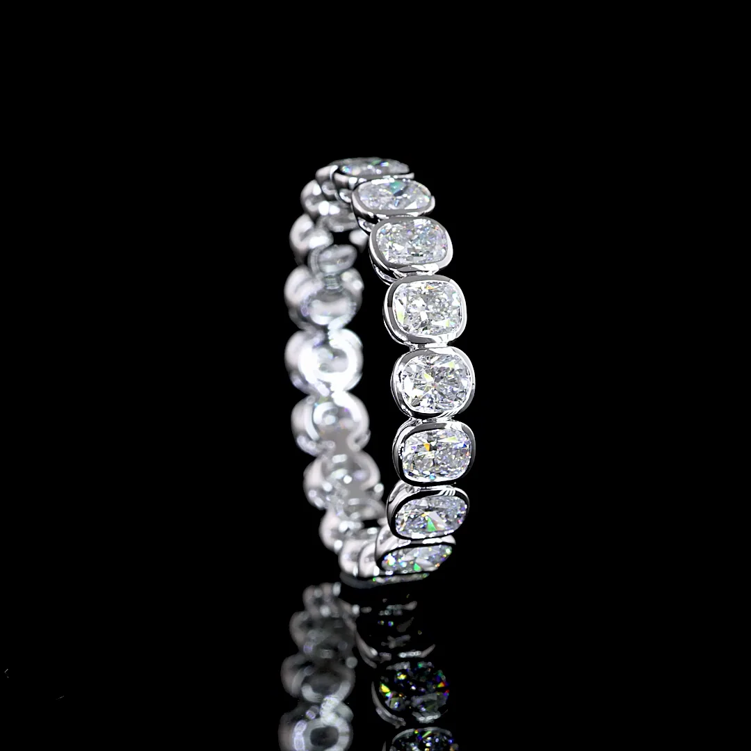 2.15 Cts 14k White Gold Cushion Brilliant Shape Eternity Band Eternity Band - Image 2