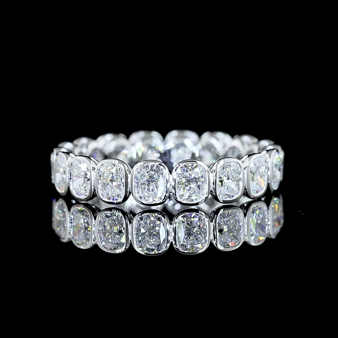 2.15 Cts 14k White Gold Cushion Brilliant Shape Eternity Band Eternity Band - Video