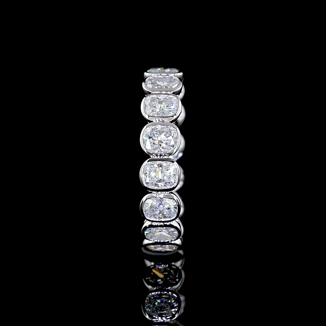 3.34 Cts 14k White Gold Cushion Brilliant Shape Eternity Band Eternity Band - Image 2