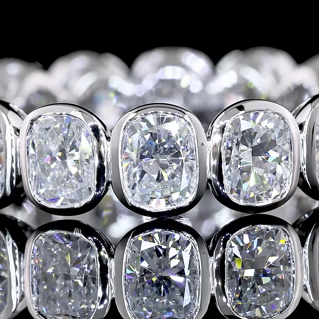 3.34 Cts 14k White Gold Cushion Brilliant Shape Eternity Band Eternity Band - Image 3