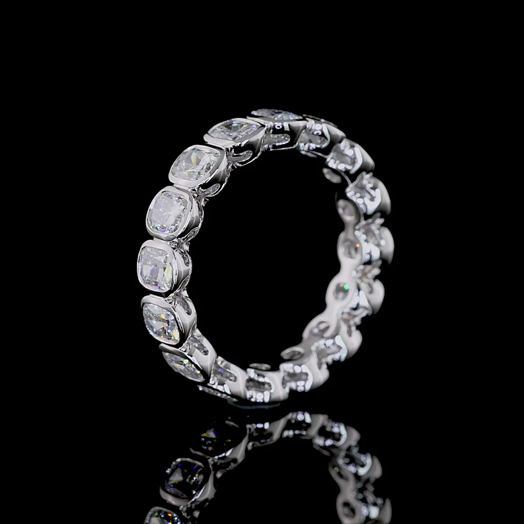 3.34 Cts 14k White Gold Cushion Brilliant Shape Eternity Band Eternity Band - Image 4
