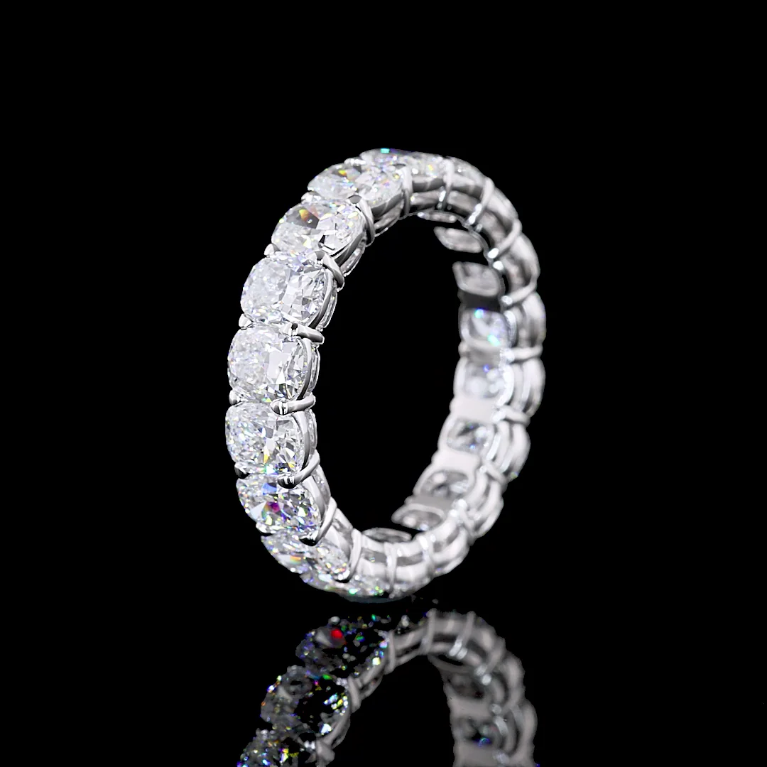 5.47 Cts 14k White Gold Cushion Brilliant Shape Eternity Band Eternity Band - Image 4
