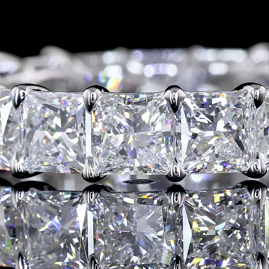 5.13 Cts 14k White Gold Princess Shape Eternity Band Eternity Band - Image 3