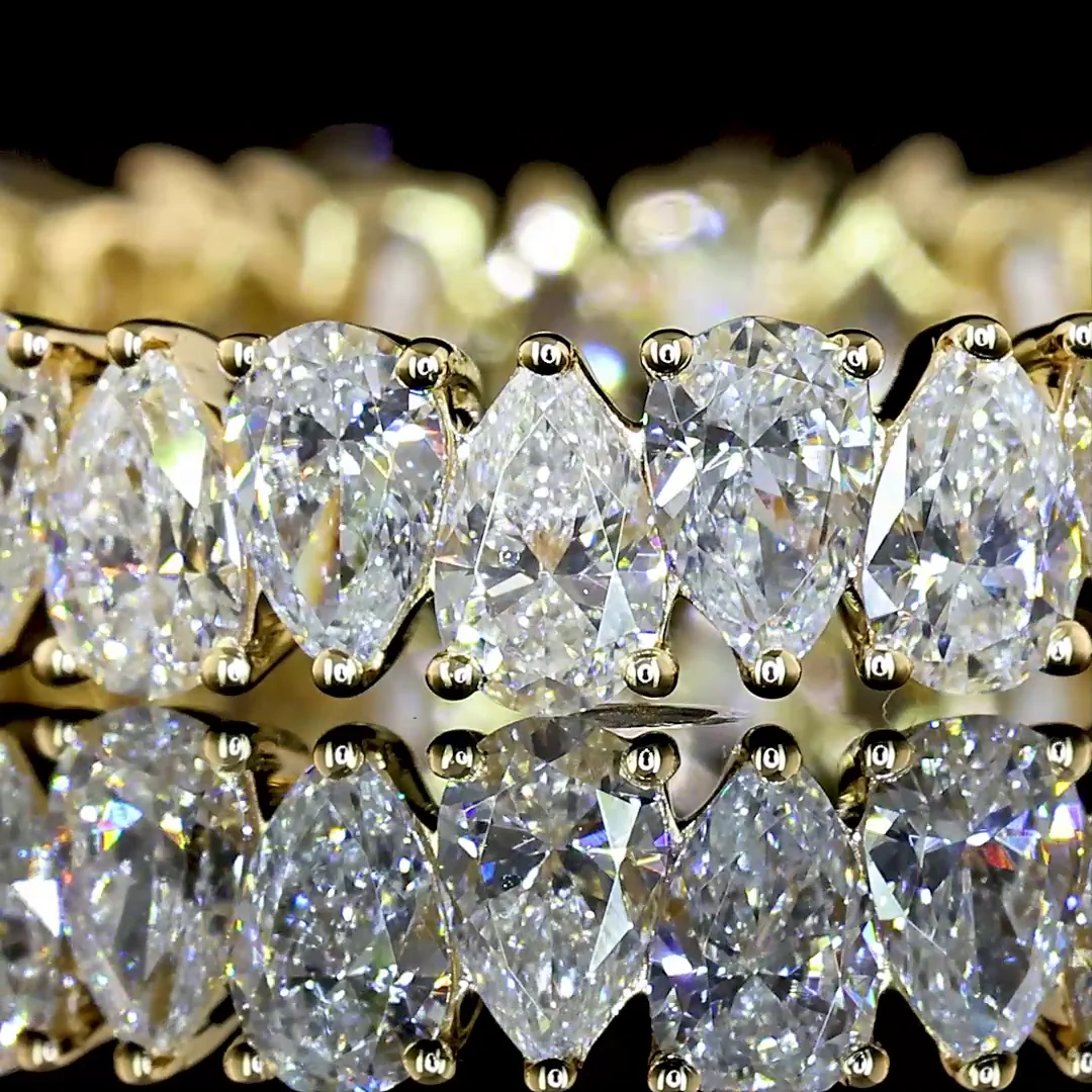 2.06 Cts 14k Yellow Gold Pear Shape Eternity Band Eternity Band - Image 3