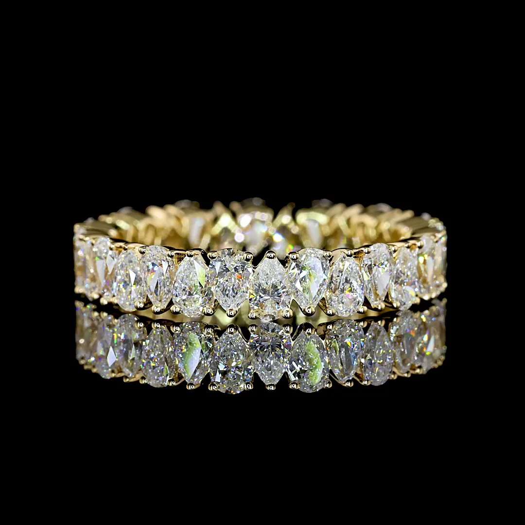 2.06 Cts 14k Yellow Gold Pear Shape Eternity Band Eternity Band - Video