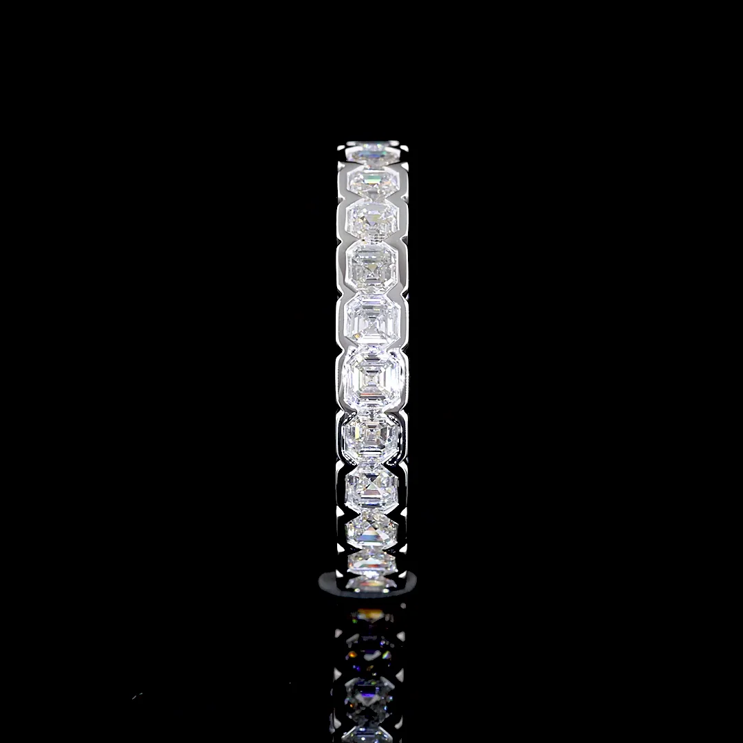 2.01 Cts 14k White Gold Asscher Shape Eternity Band Eternity Band - Image 2
