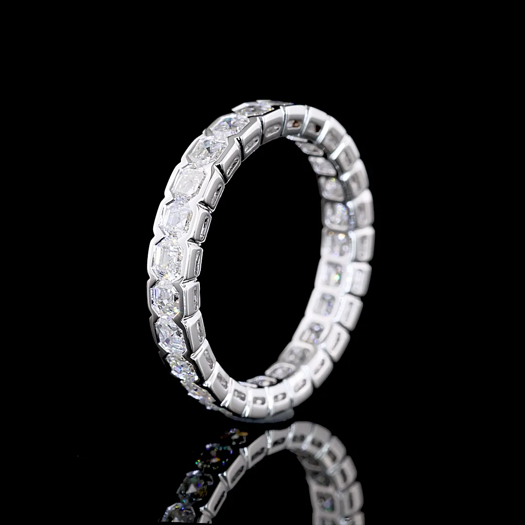 2.01 Cts 14k White Gold Asscher Shape Eternity Band Eternity Band - Image 4