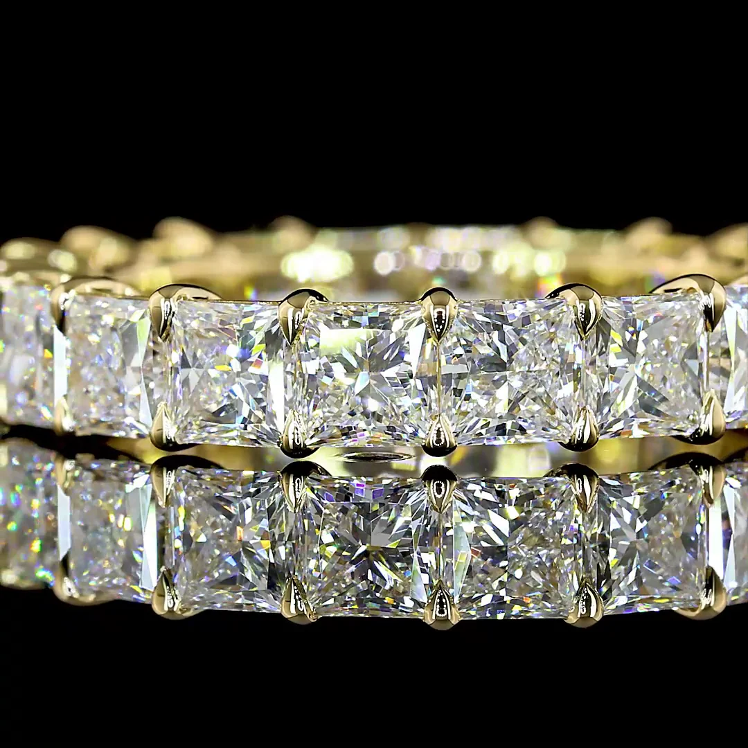 4.2 Cts 14k Yellow Gold Princess Shape Eternity Band Eternity Band - Image 3