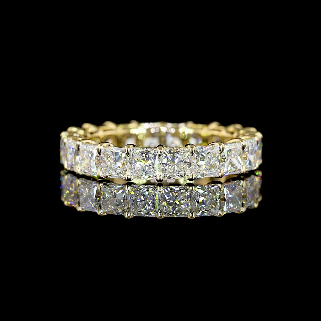 4.2 Cts 14k Yellow Gold Princess Shape Eternity Band Eternity Band - Video