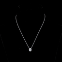 1.58 Cts 14k White Gold Oval Shape Solitaire Pendant - Image 3