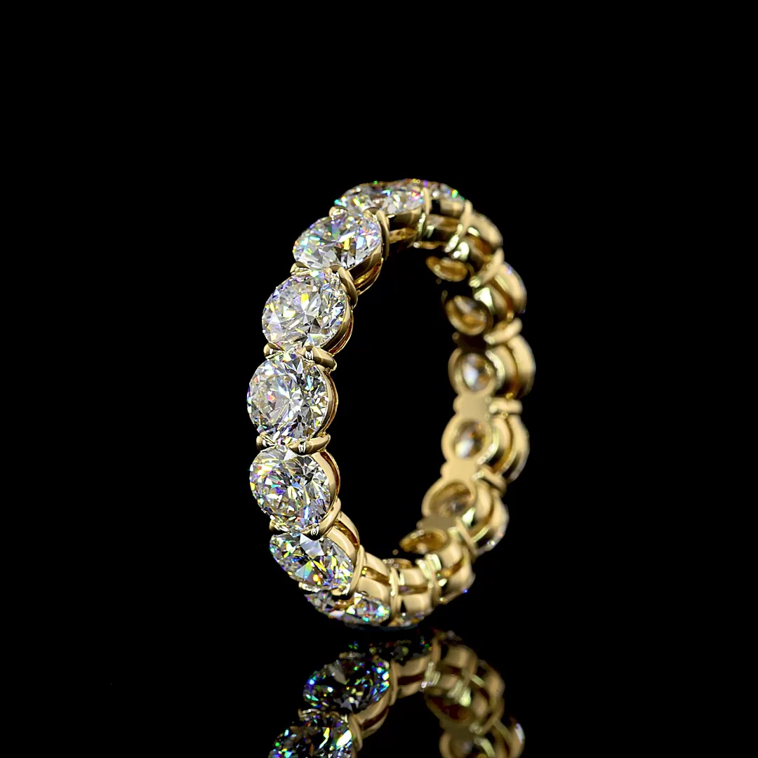 5.03 Cts 14k Yellow Gold Round Shape Eternity Band Eternity Band - Image 4