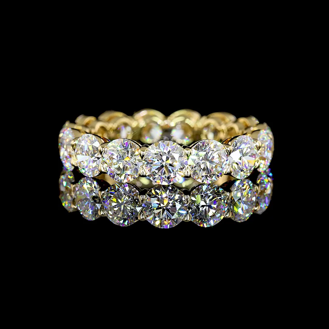 5.03 Cts 14k Yellow Gold Round Shape Eternity Band Eternity Band - Video