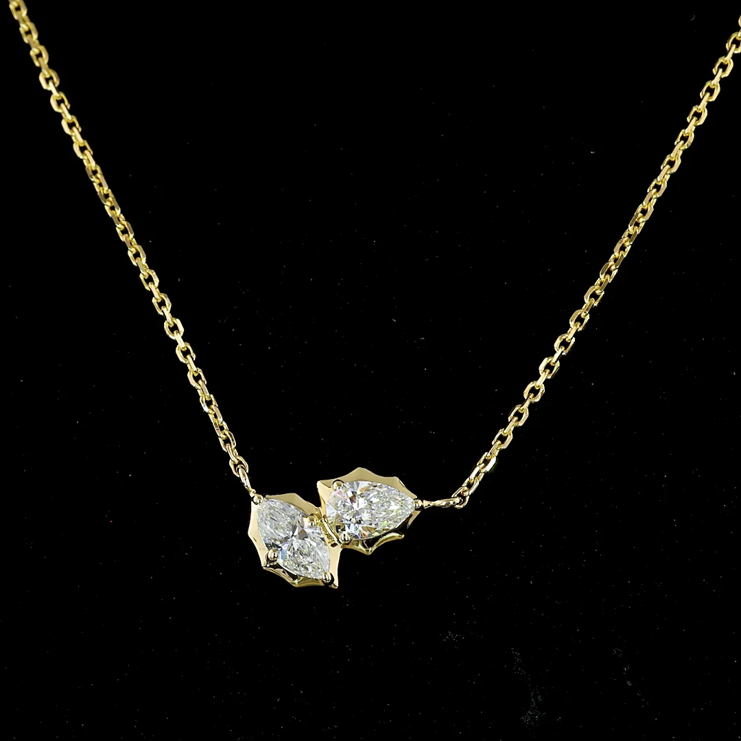 0.41 Cts 14k Yellow Gold Marquise Shape Pendant Pendant - Image 3