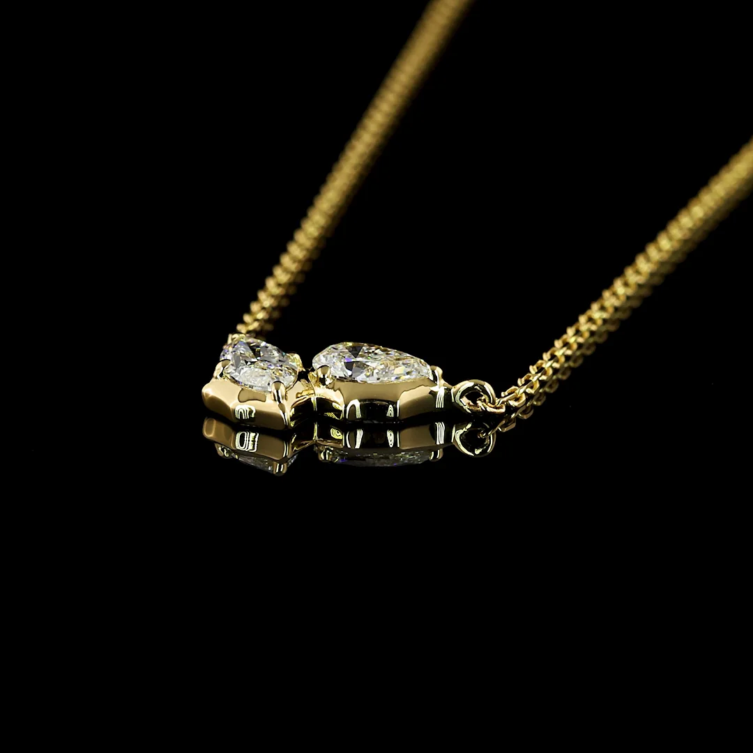 0.4 Cts 14k Yellow Gold Marquise Shape Pendant Pendant - Image 4