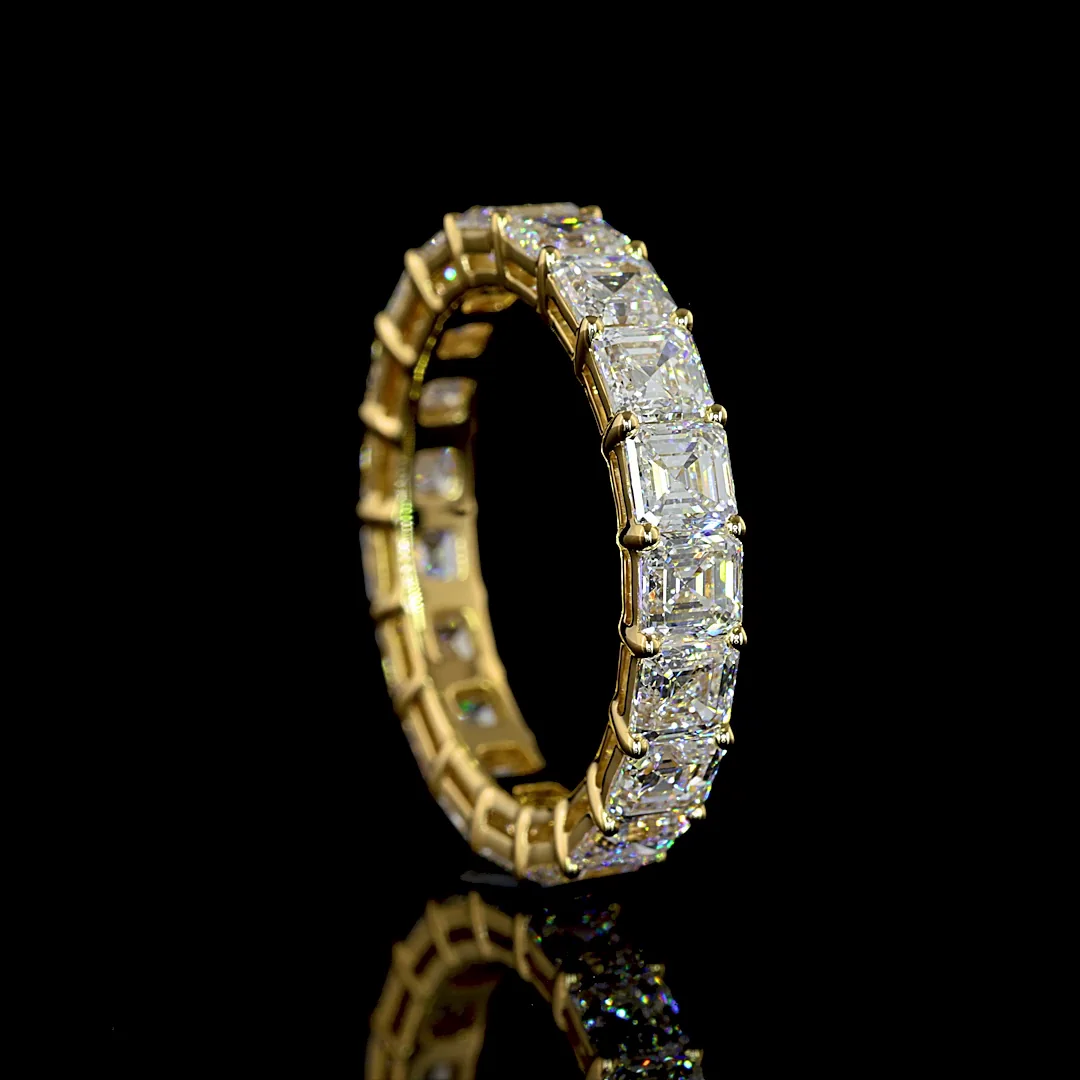 4.37 Cts 14k Yellow Gold Asscher Shape Eternity Band Eternity Band - Image 2