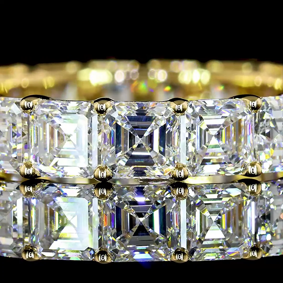 4.37 Cts 14k Yellow Gold Asscher Shape Eternity Band Eternity Band - Image 3