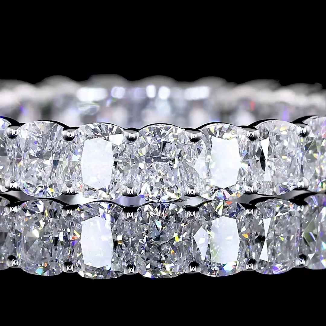 2.2 Cts 14k White Gold Cushion Brilliant Shape Eternity Band Eternity Band - Image 3