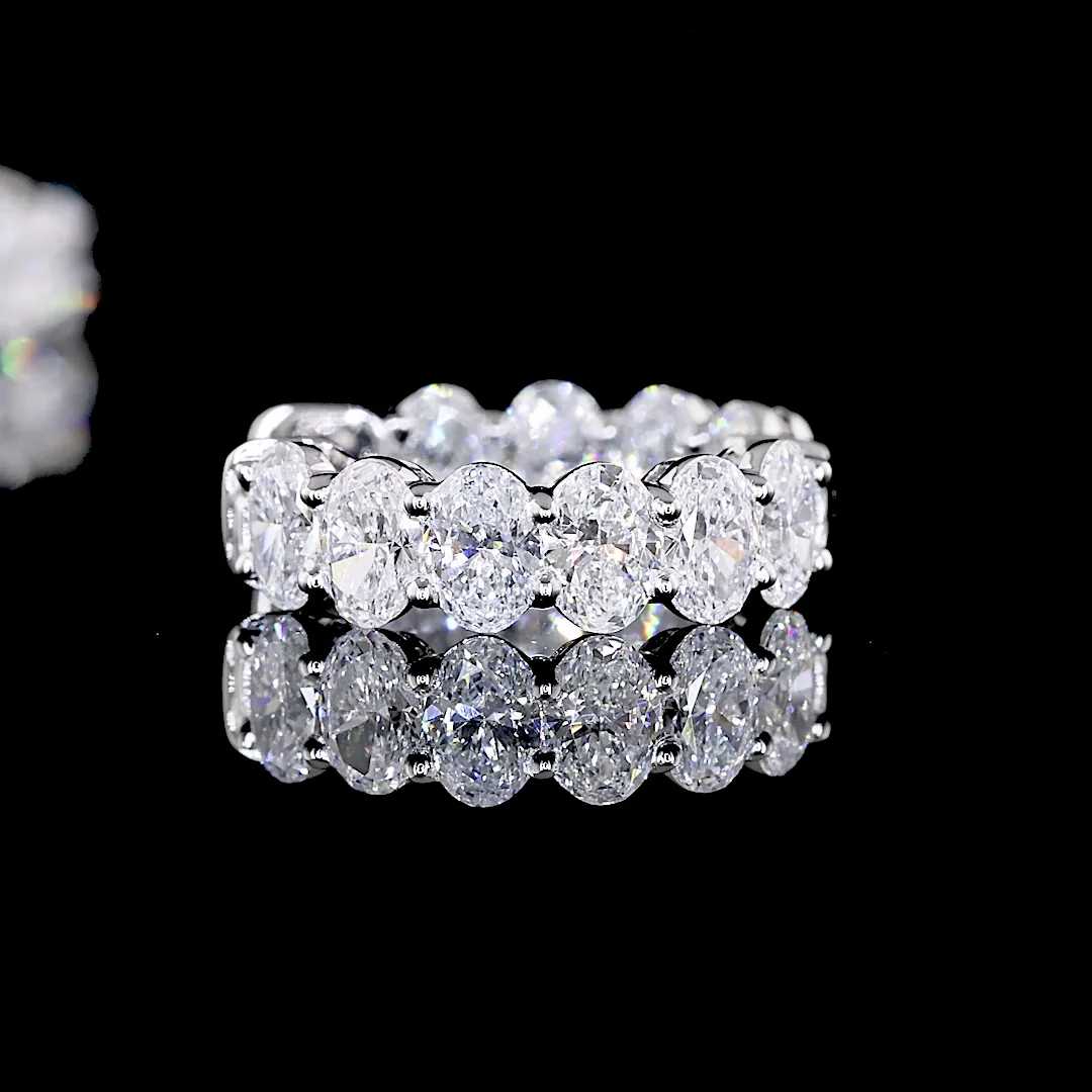 1.88 Cts 14k White Gold Oval Shape Huggies Earring - Image 4