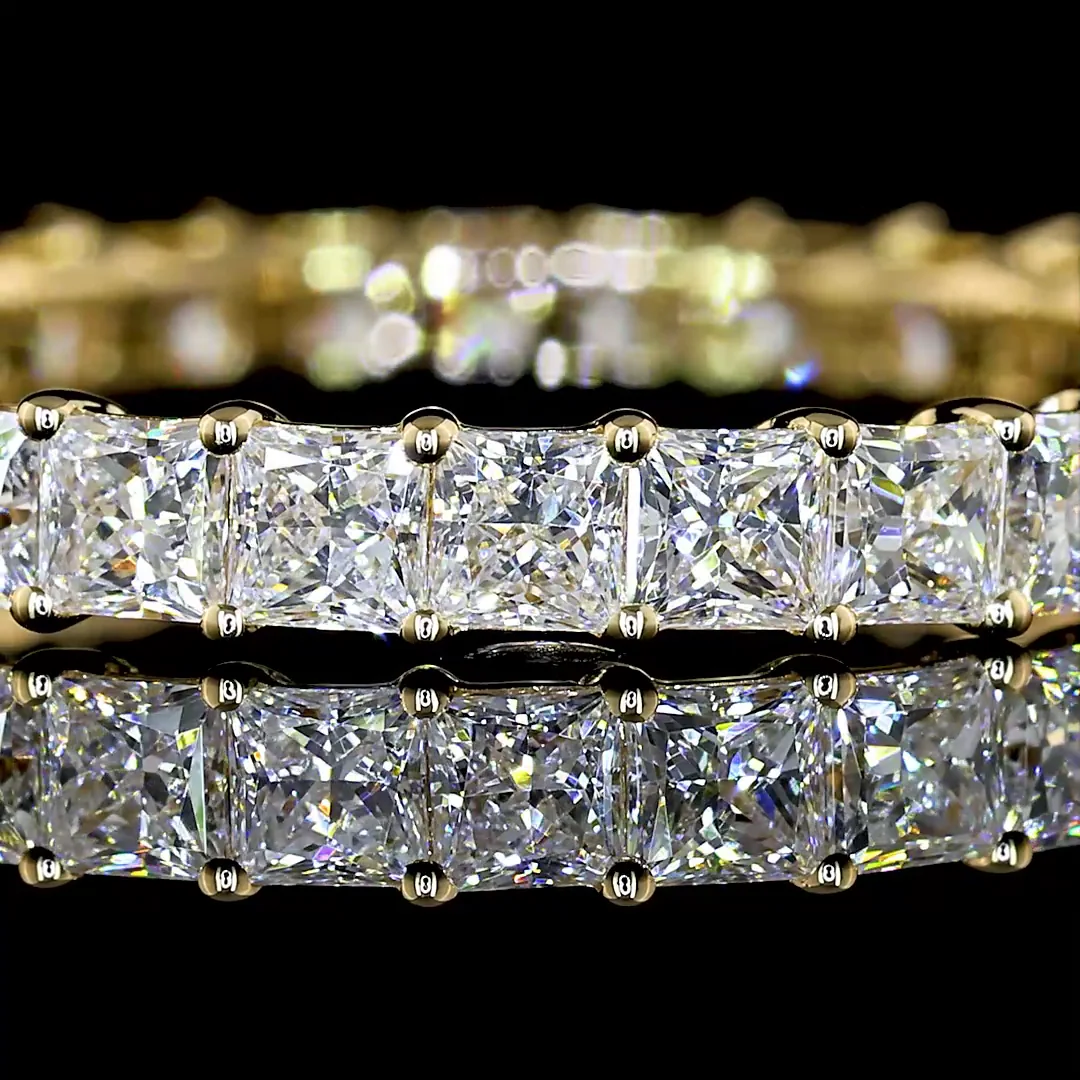 2.01 Cts 14k Yellow Gold Princess Shape Eternity Band Eternity Band - Image 3