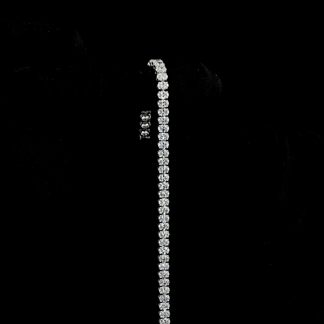 9.23 Cts 14k White Gold Oval Shape Tennis Bracelet - Image 3