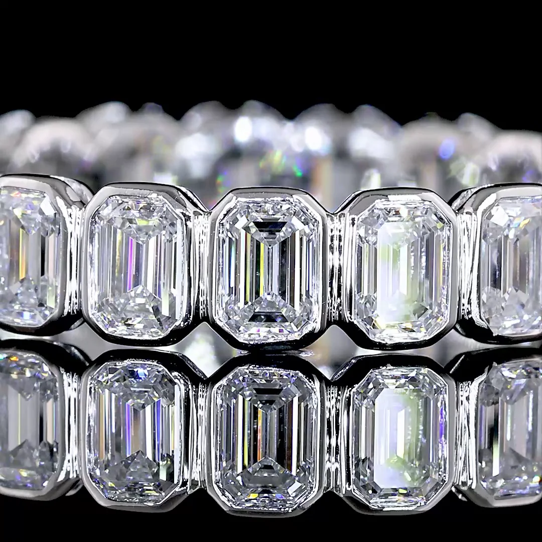 1.9 Cts 14k White Gold Emerald Shape Eternity Band Eternity Band - Image 3