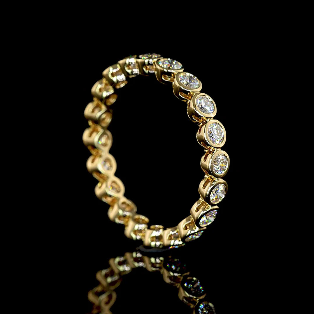 0.96 Cts 14k Yellow Gold Round Shape Eternity Band Eternity Band - Image 2