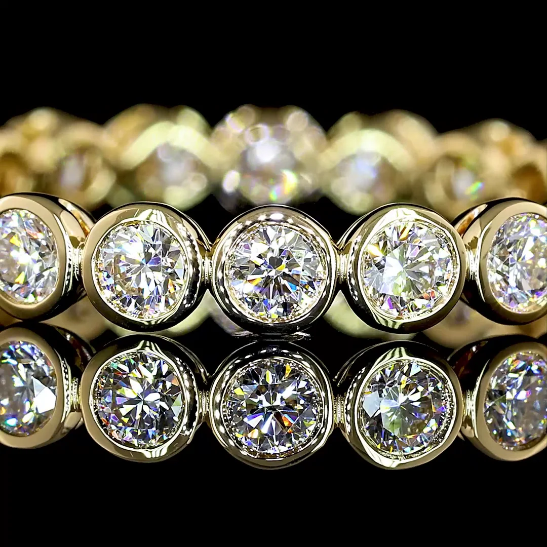 0.96 Cts 14k Yellow Gold Round Shape Eternity Band Eternity Band - Image 3