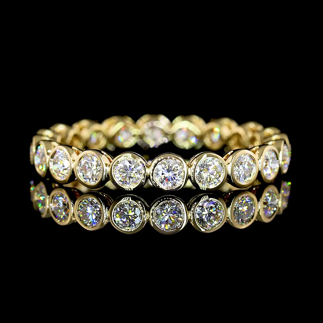 0.96 Cts 14k Yellow Gold Round Shape Eternity Band Eternity Band - Video