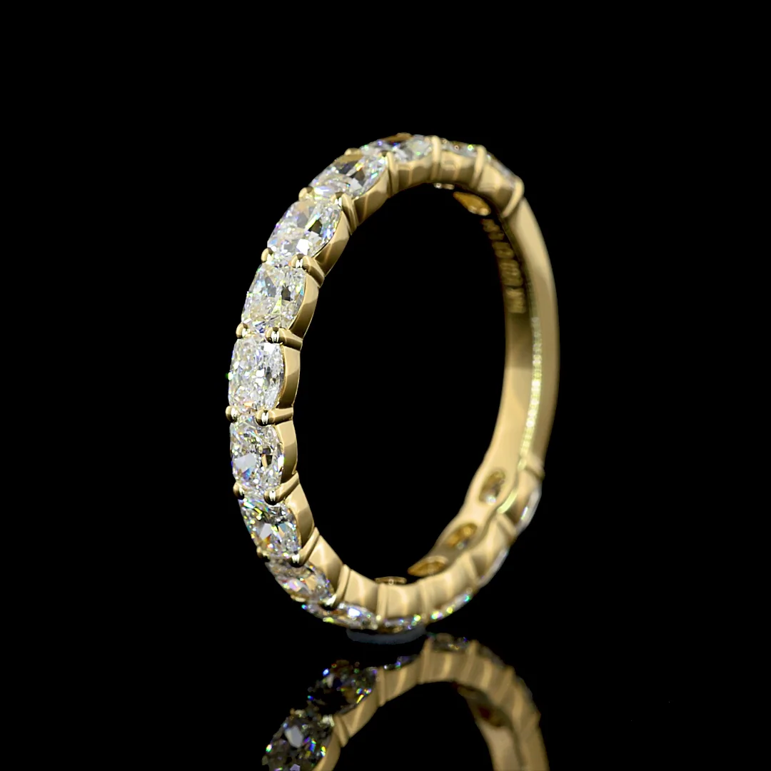 1.65 Cts 14k Yellow Gold Cushion Brilliant Shape 3/4 Band Eternity Band - Image 4