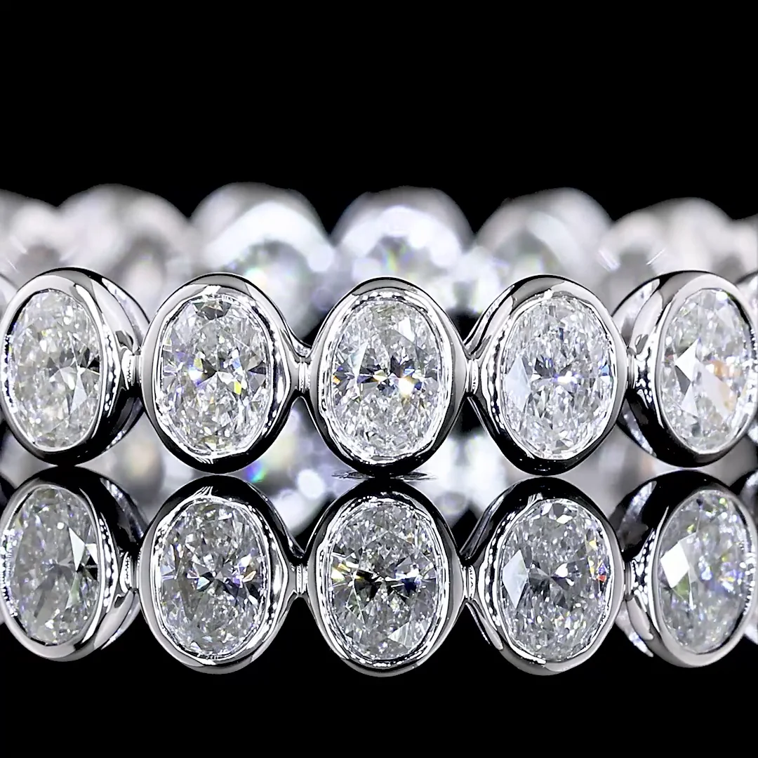 1.01 Cts 14k White Gold Oval Shape Eternity Band Eternity Band - Image 3