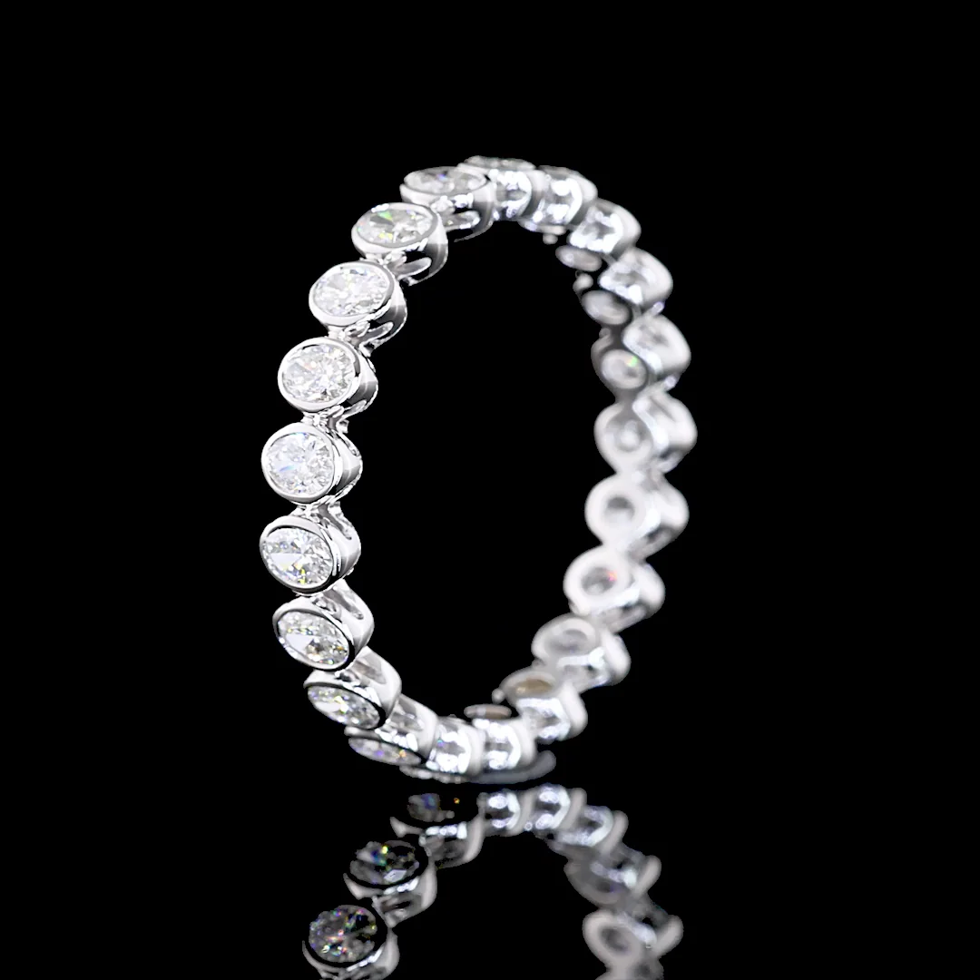 1.01 Cts 14k White Gold Oval Shape Eternity Band Eternity Band - Image 4