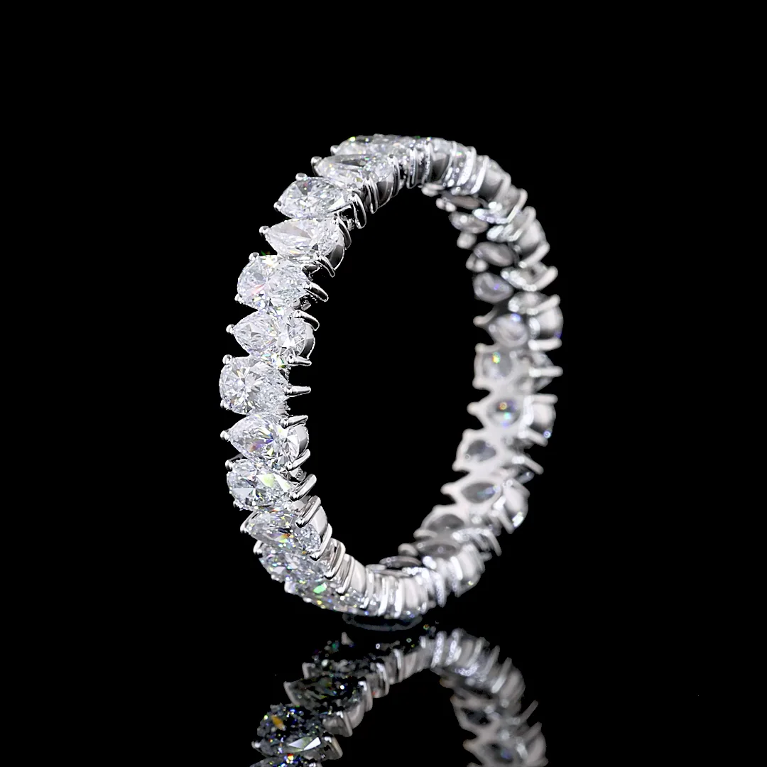 2.08 Cts 14k White Gold Pear Shape Eternity Band Eternity Band - Image 4