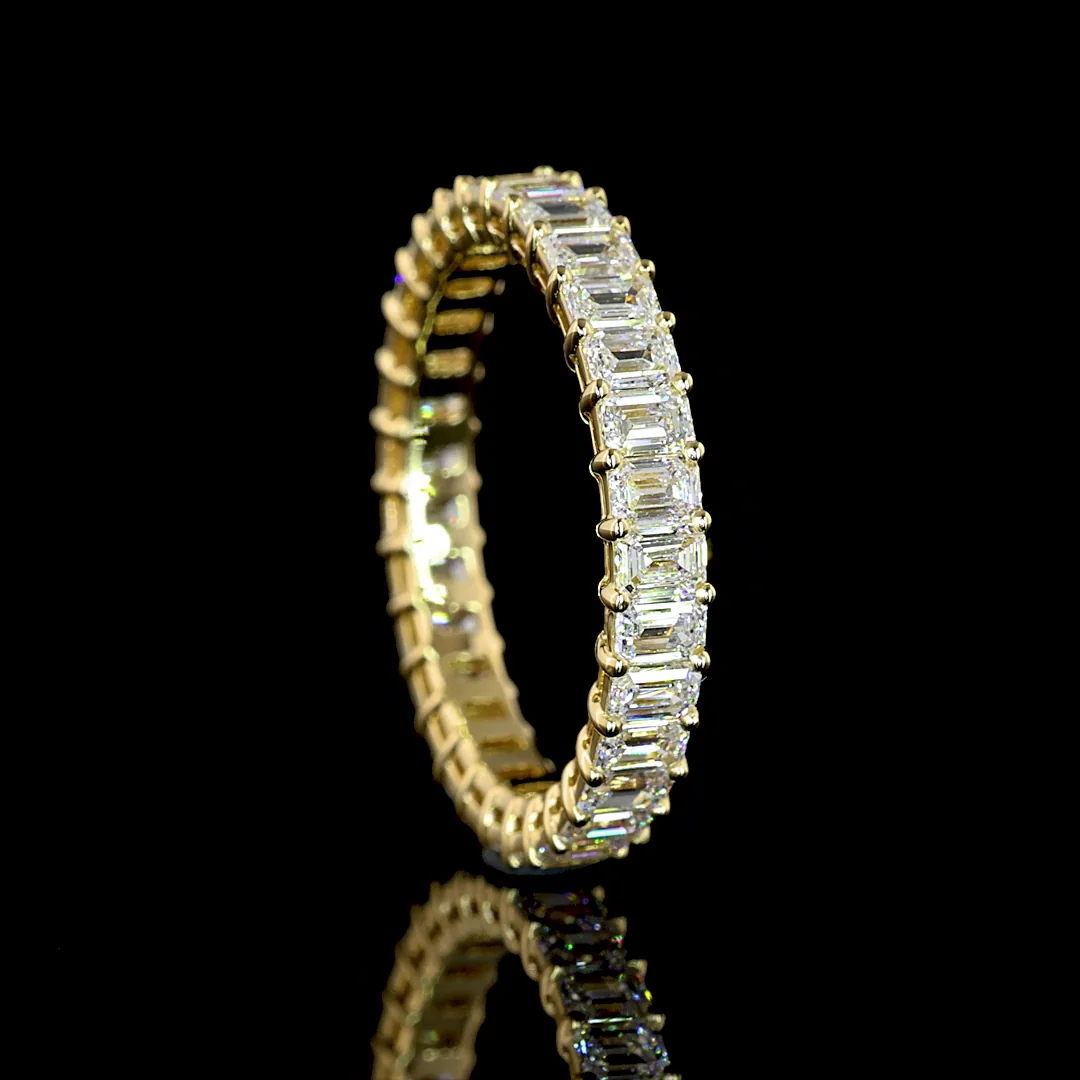1.99 Cts 14k Yellow Gold Emerald Shape Eternity Band Eternity Band - Image 2