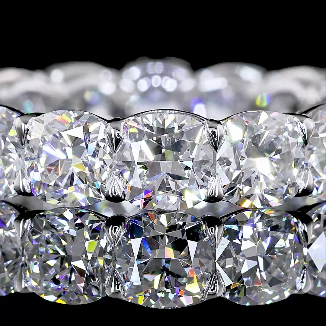 5.01 Cts 14k White Gold Square Cushion Brilliant Shape Eternity Band Eternity Band - Image 3