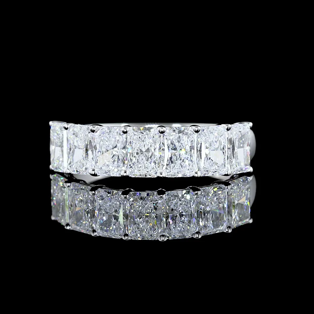 2.01 Cts 14k White Gold Radiant Shape 7 Stones Eternity Band - Video