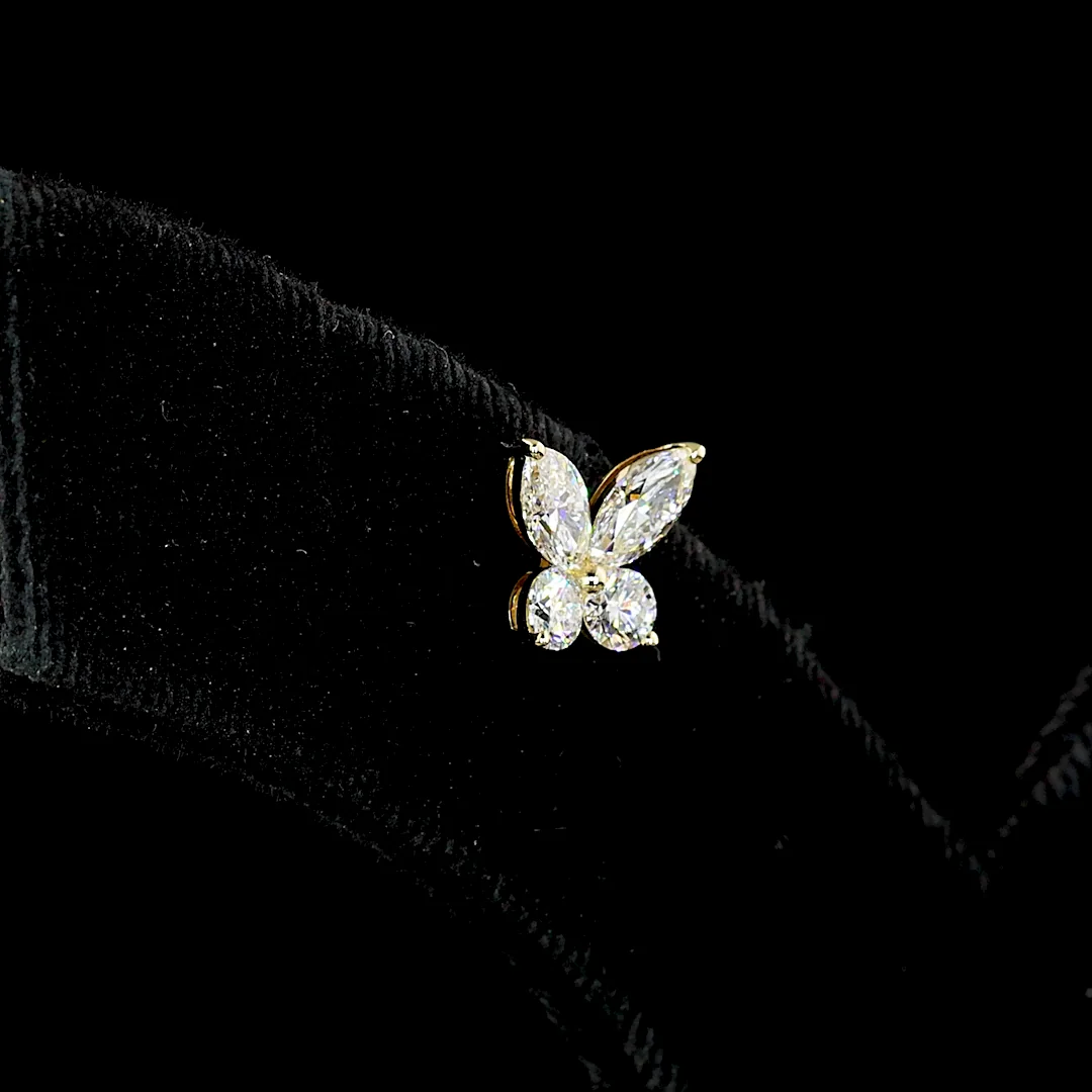 1.22 Cts 14k Yellow Gold Mix Shape Studs Earring - Image 2