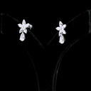 3.12 Cts 14k White Gold Pear Shape Hanging Earring - Image 2
