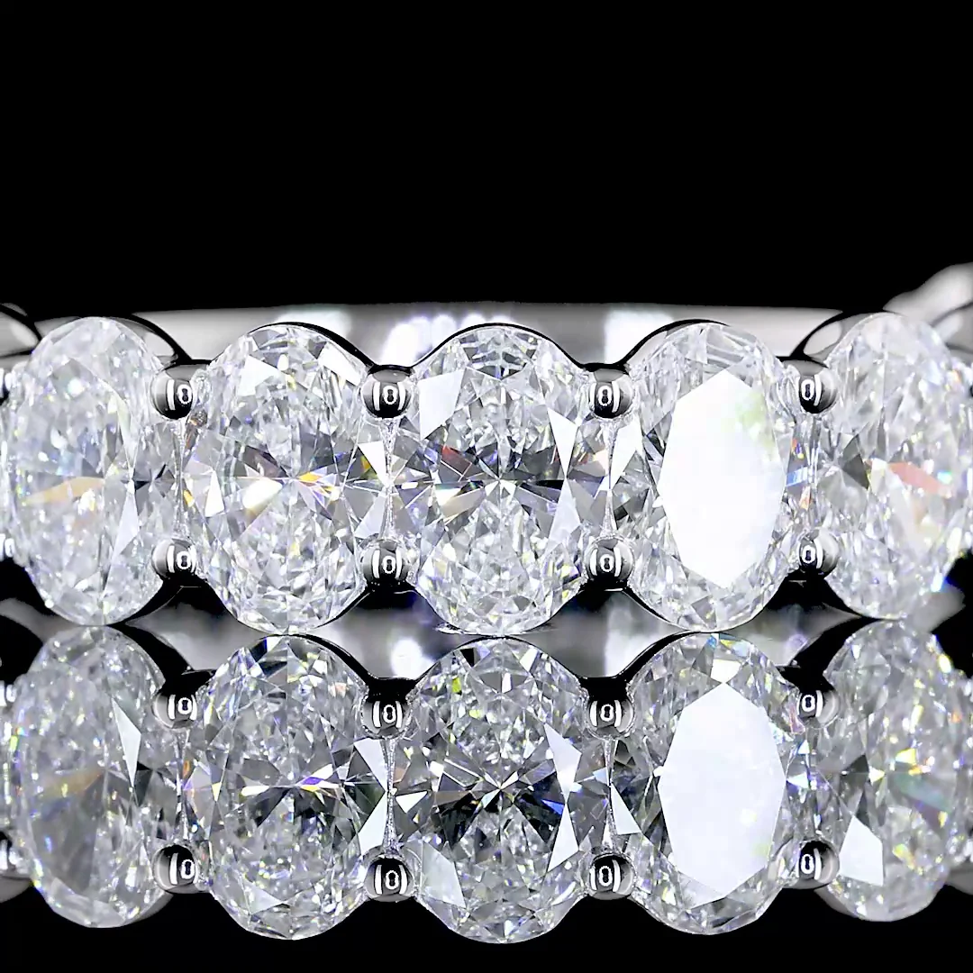 2.56 Cts 14k White Gold Oval Shape 3/4 Band Eternity Band - Image 3