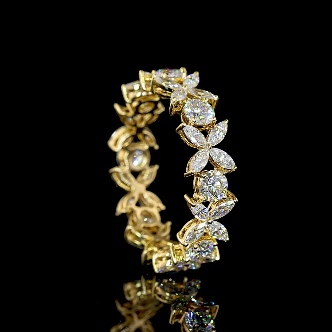 2.35 Cts 14k Yellow Gold Round Shape Special Eternity Band - Image 2