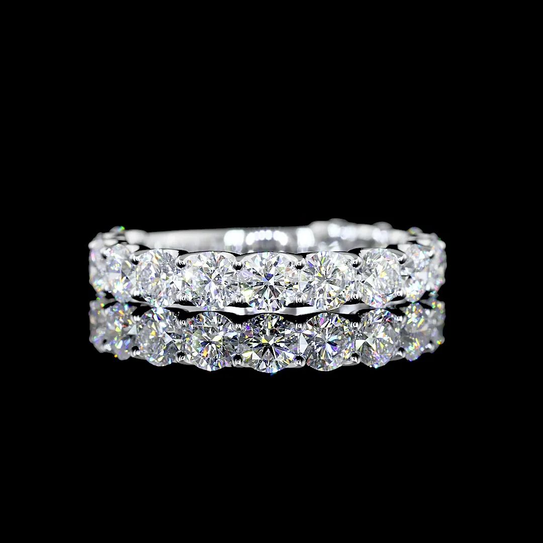 2 Cts 14k White Gold Round Shape 3/4 Band Eternity Band - Video