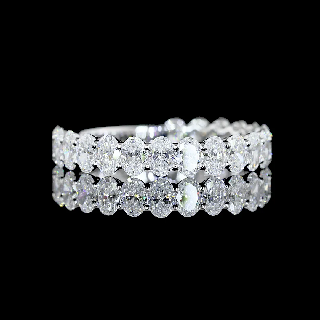 1.94 Cts 18k White Gold Oval Shape 3/4 Band Eternity Band - Video