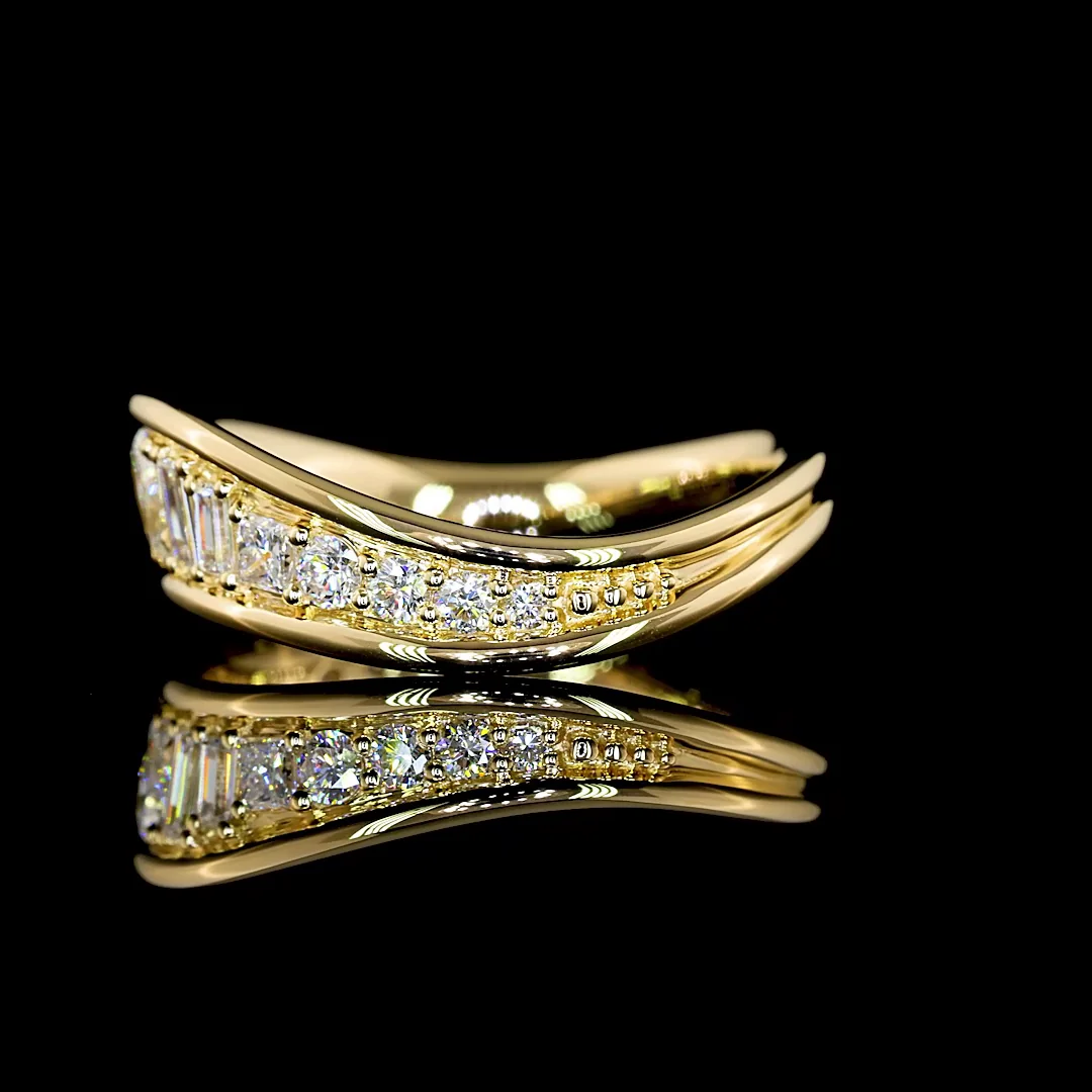 0.57 Cts 14k Yellow Gold Round Shape Special Eternity Band - Image 3