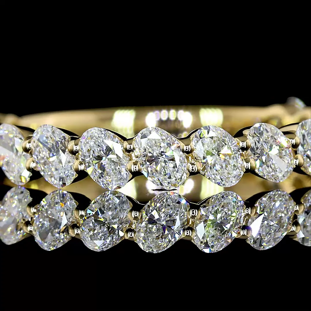 1.06 Cts 14k Yellow Gold Oval Shape 3/4 Band Eternity Band - Image 3