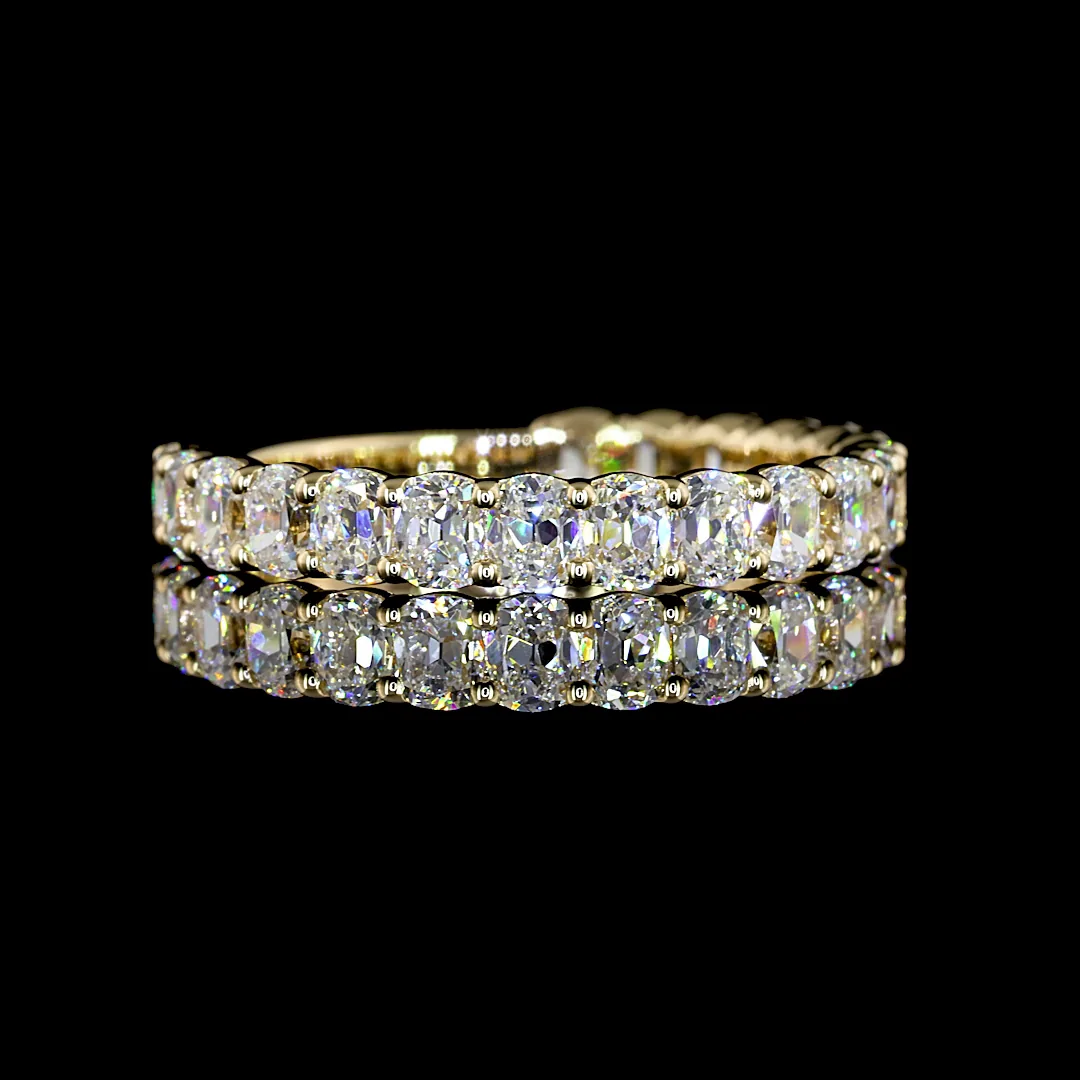 1.79 Cts 14k Yellow Gold Antique Cushion Shape 3/4 Band Eternity Band - Video