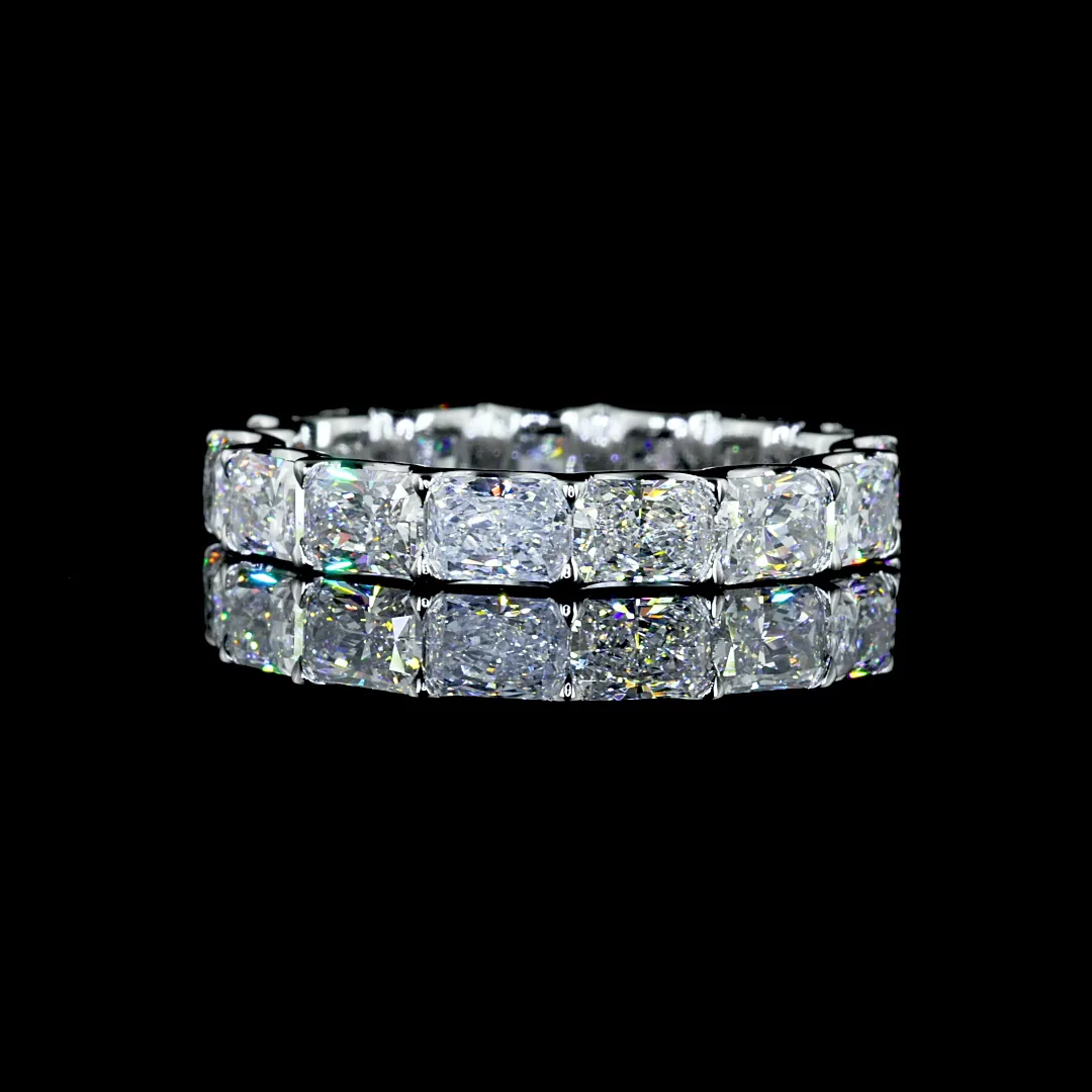 3.39 Cts 14k White Gold Radiant Shape Eternity Band Eternity Band - Video