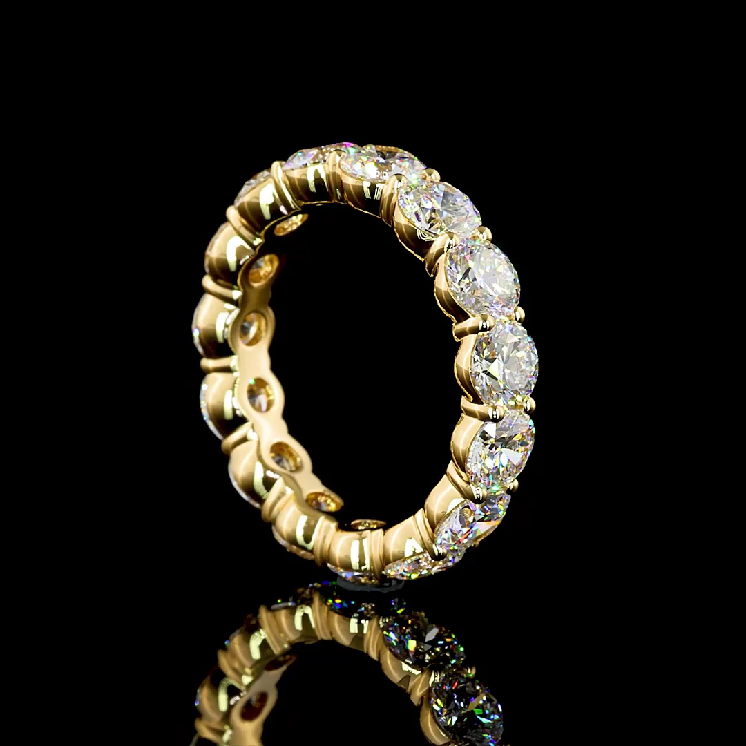 4.17 Cts 18k Yellow Gold Round Shape Eternity Band Eternity Band - Image 2