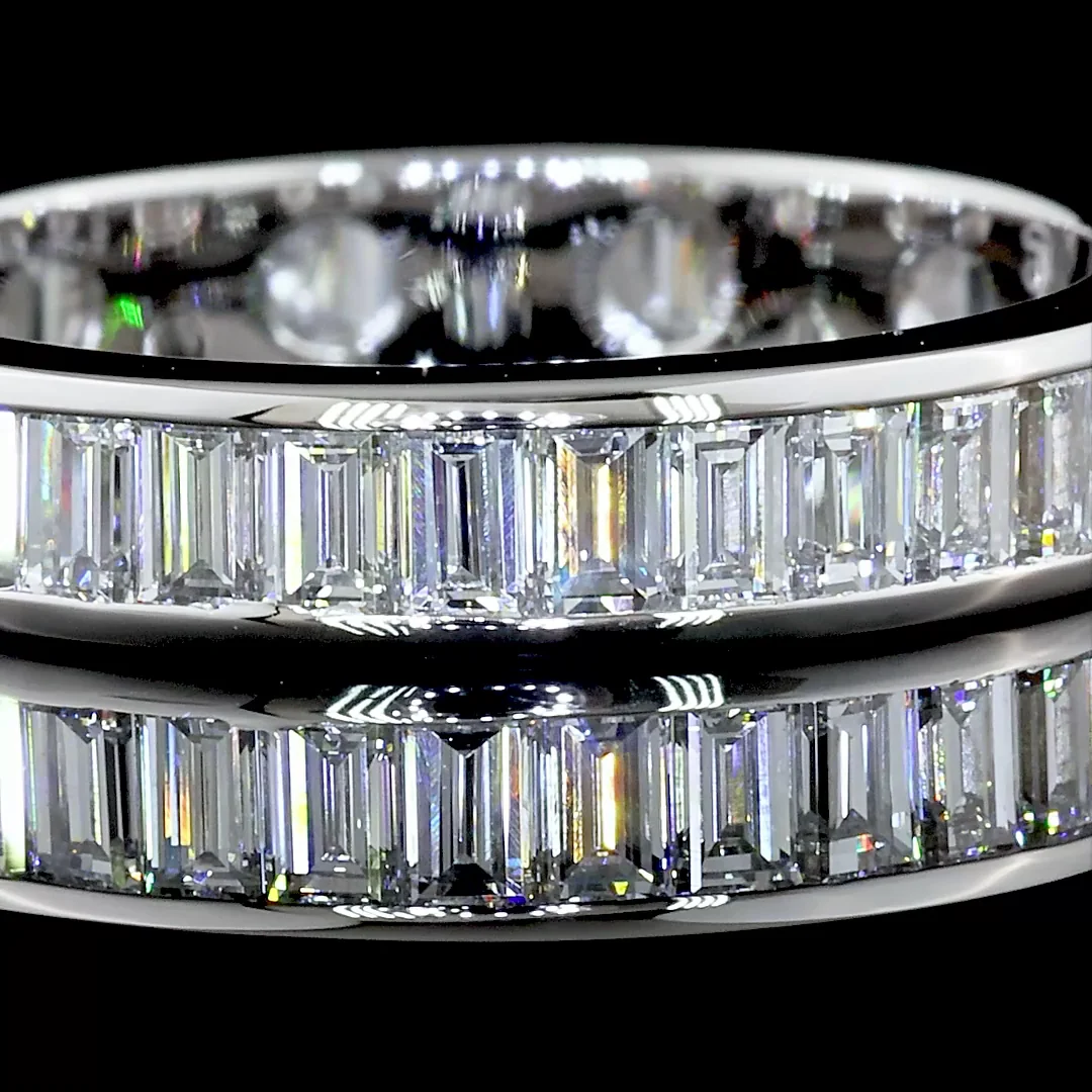 1.94 Cts 14k White Gold Baguette Shape Eternity Band Eternity Band - Image 3